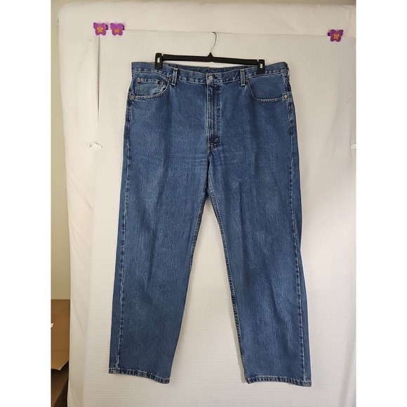 Levis 550 Relaxed Fit Medium Wash Denim Blue Jeans Mens Size 46X32 BIG & TALL - Picture 6 of 13